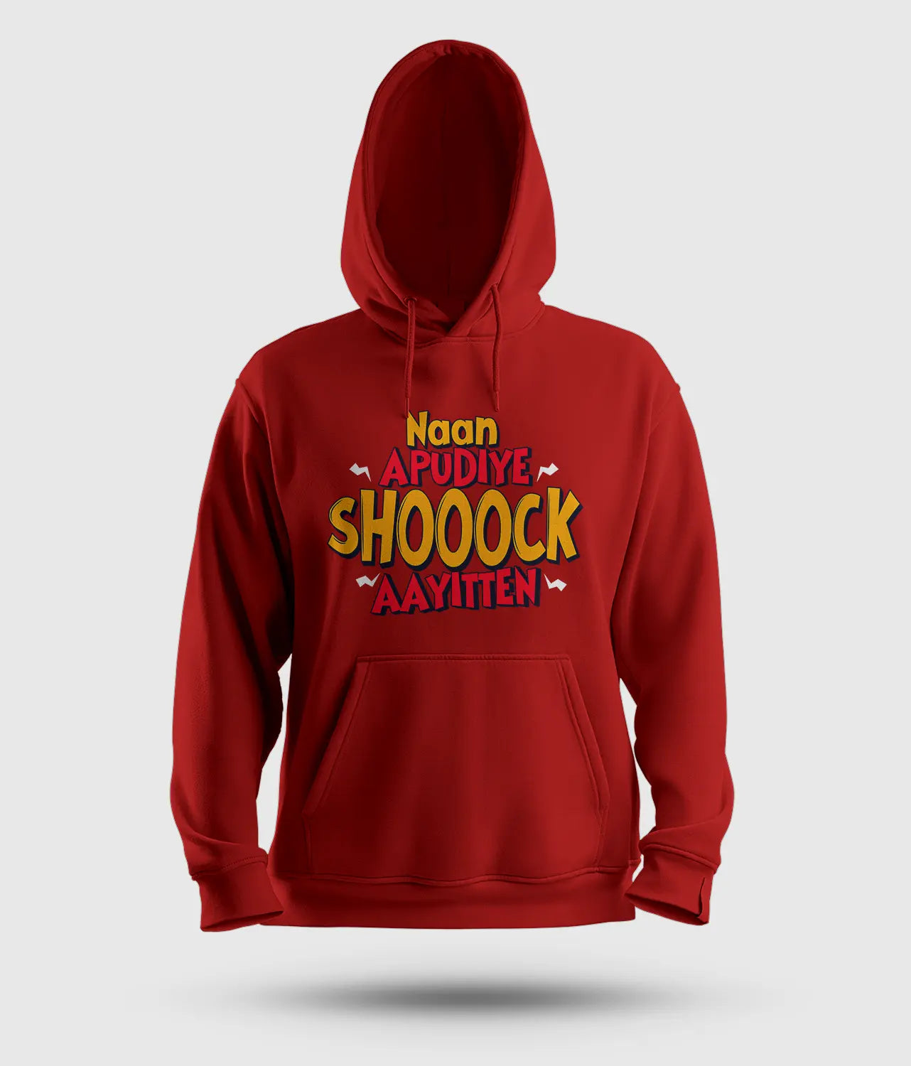 Naan Apudiye Shoooock Aayitten Men/Unisex Hoodie in Red Color