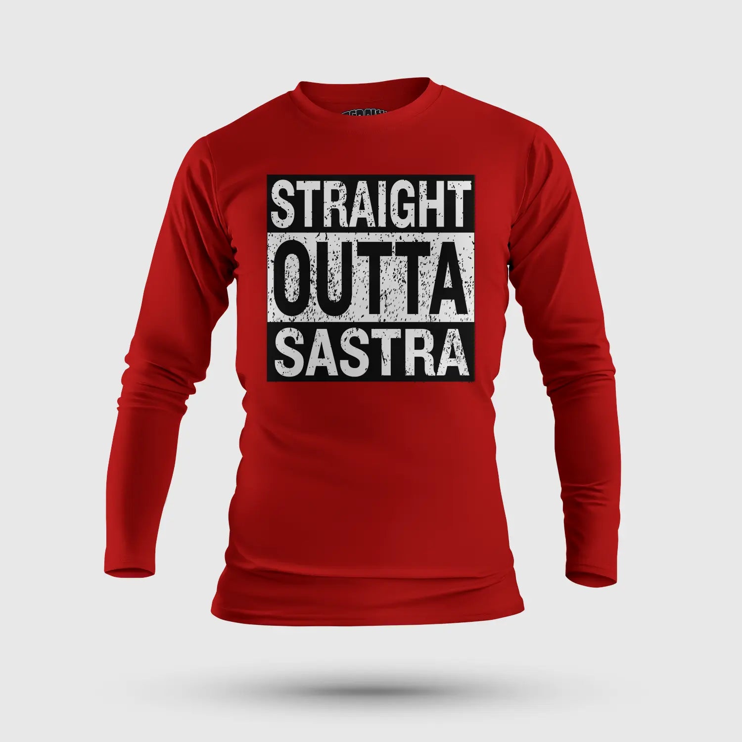 Straight Outta Sastra Men/Unisex Long Sleeve T-Shirt in Red Color