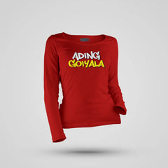Ading Goiyala Women's Long Sleeve T-Shirt in Red Color