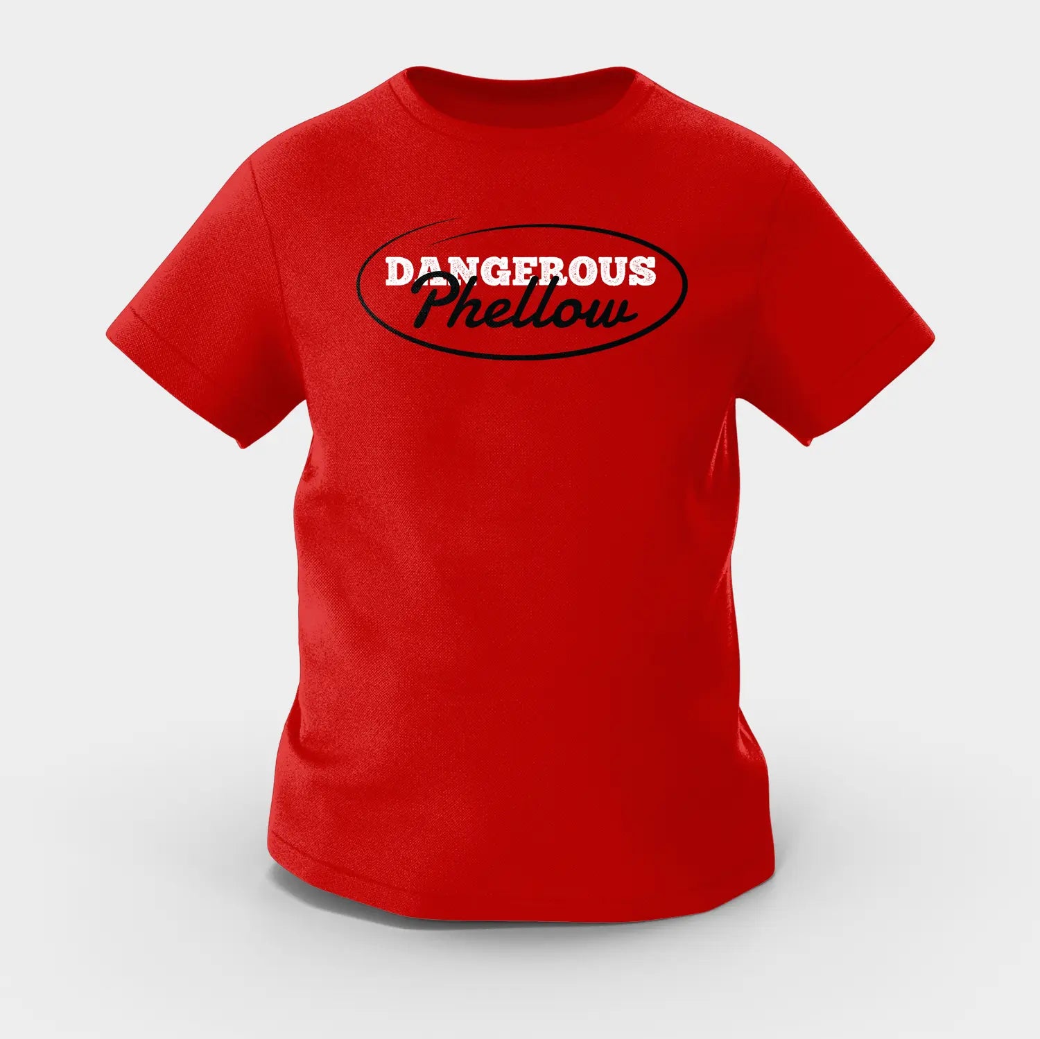 Dangerous Phellow Girls Round Neck T-Shirt in Red Color