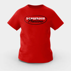 Dangerous Phellow Girls Round Neck T-Shirt in Red Color