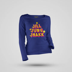 Jill Jung Jhakk Women's Long Sleeve T-Shirt in Royal Blue Color