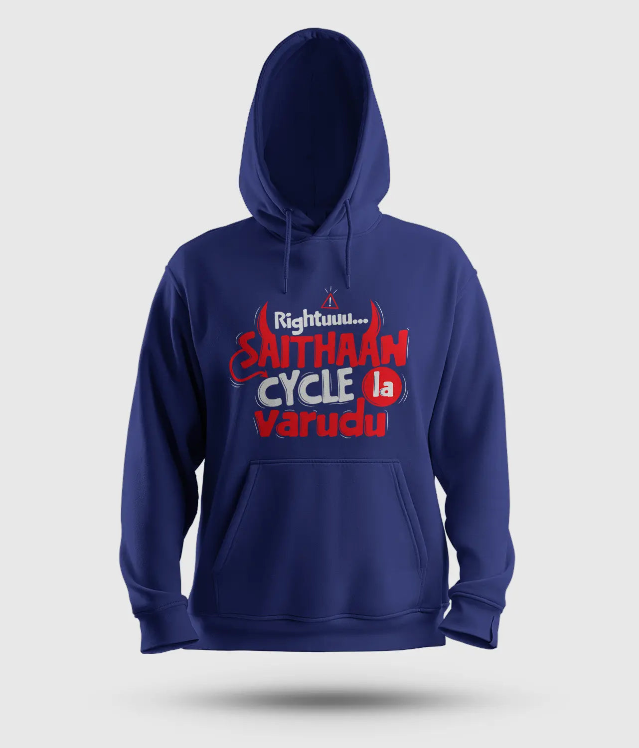 Rightuuu.. Saithaan Cycle La Varudhu Men/Unisex Hoodie in Royal Blue Color