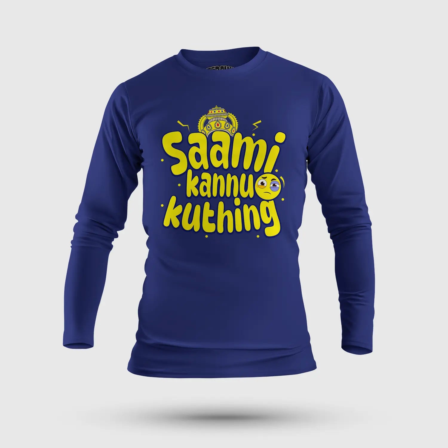 Saami Kannu Kuthing Men/Unisex Long Sleeve T-Shirt in Royal Blue Color