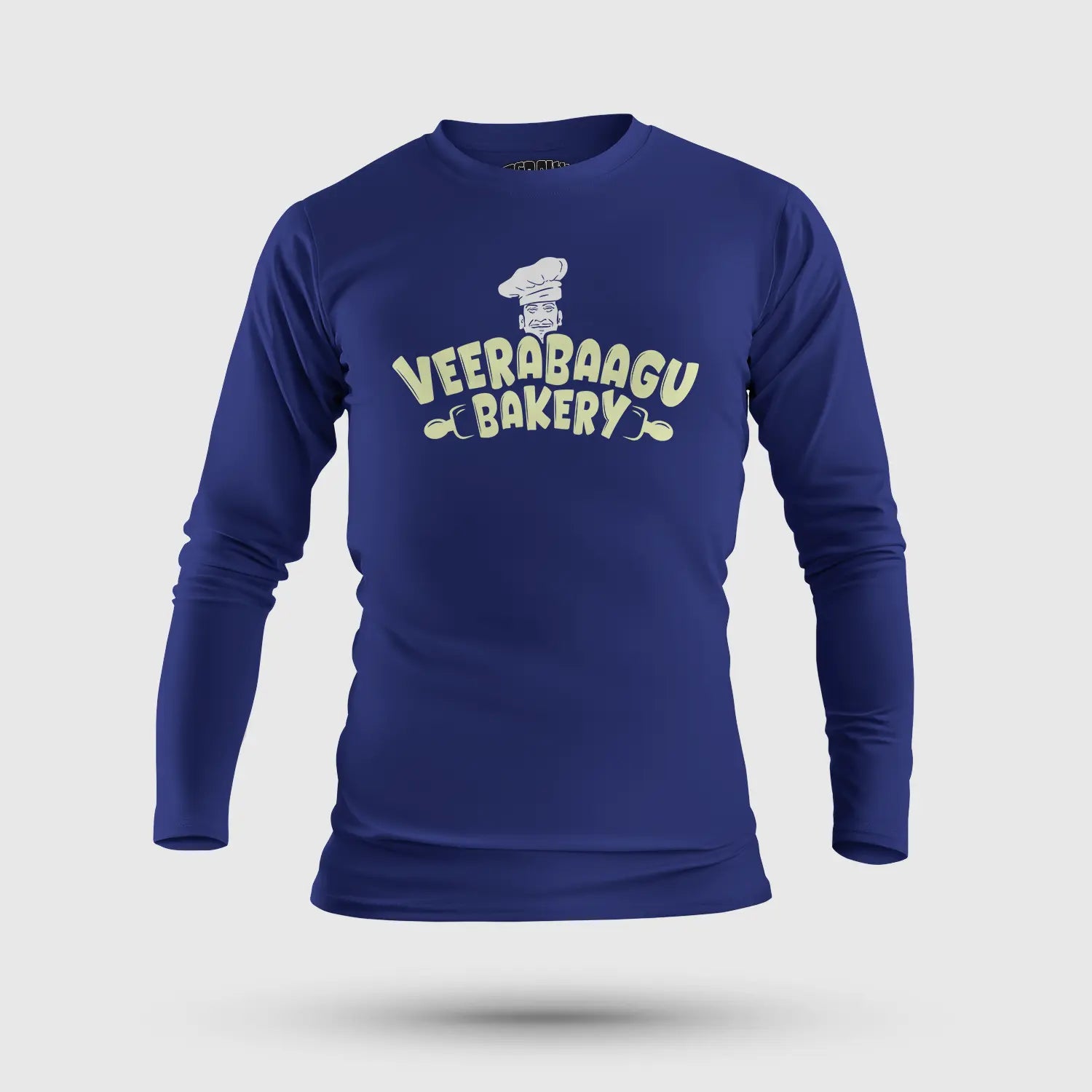 Veerabaagu Bakery Men/Unisex Long Sleeve T-Shirt in Royal Blue Color