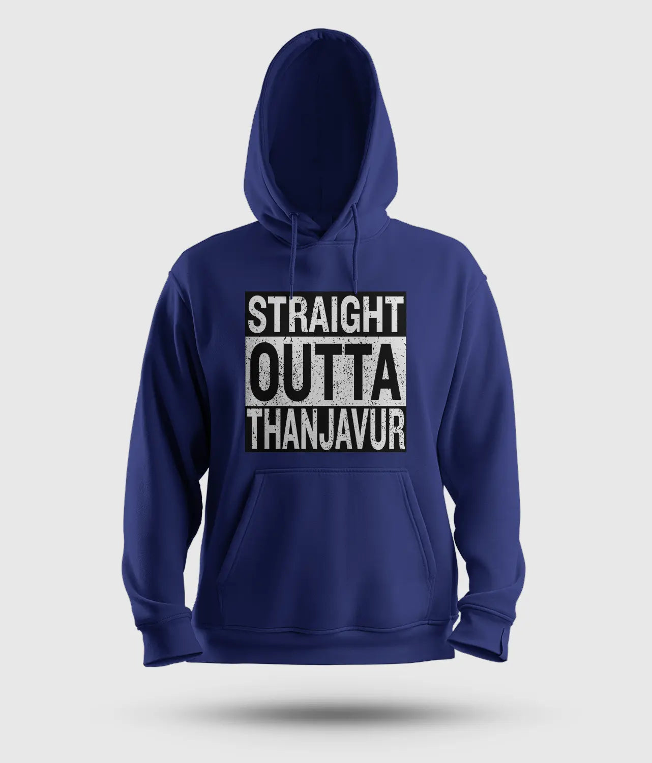 Straight Outta Thanjavur Men/Unisex Hoodie in Royal Blue Color
