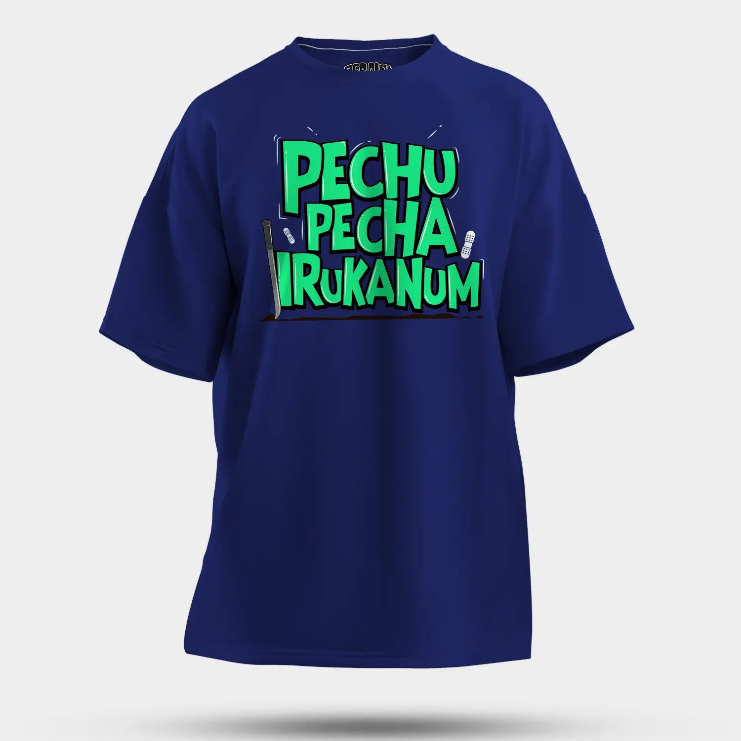 Pechu Pecha Irrukanum Men/Unisex Oversized T-Shirt in Royal Blue Color