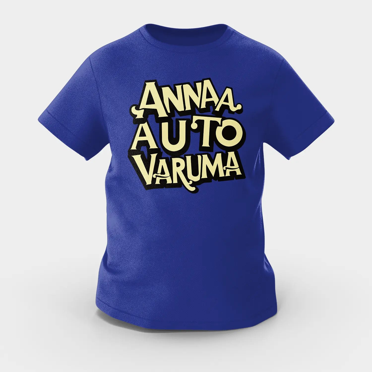 Anna Auto Varuma Girls Round Neck T-Shirt in Royal Blue Color