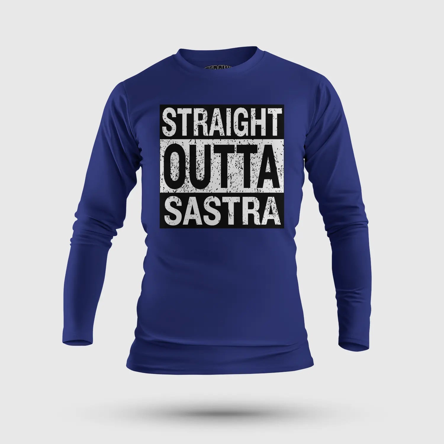 Straight Outta Sastra Men/Unisex Long Sleeve T-Shirt in Royal Blue Color