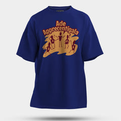Ade Apprecentingala Men/Unisex Oversized T-Shirt in Royal Blue Color