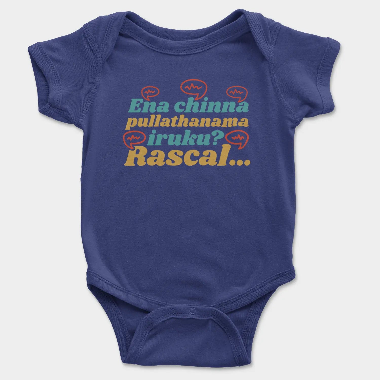 Ena Chinna Pulla Thanama Iruku Rascal Onesie/Romper in Royal Blue Color