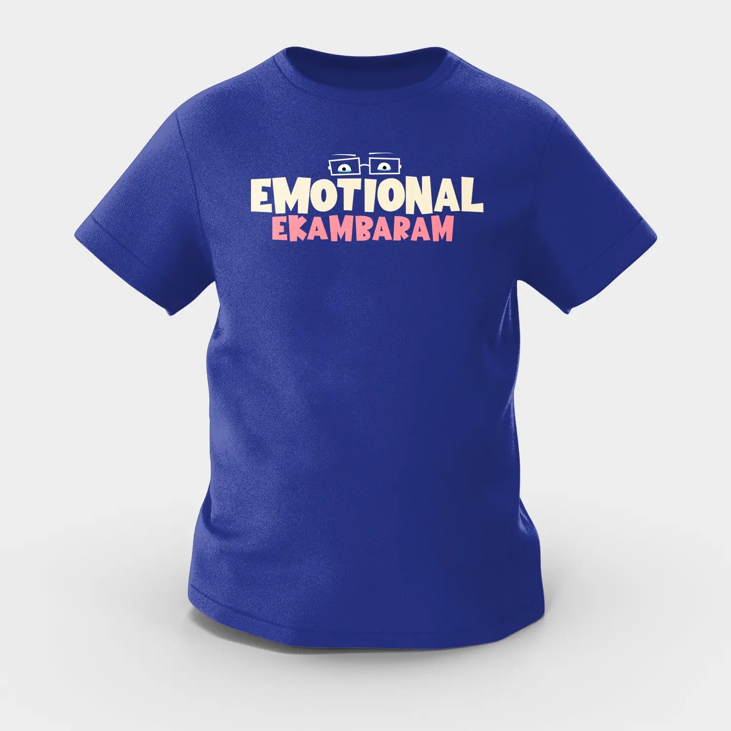 Emotional Ekambaram Girls Round Neck T-Shirt in Royal Blue Color