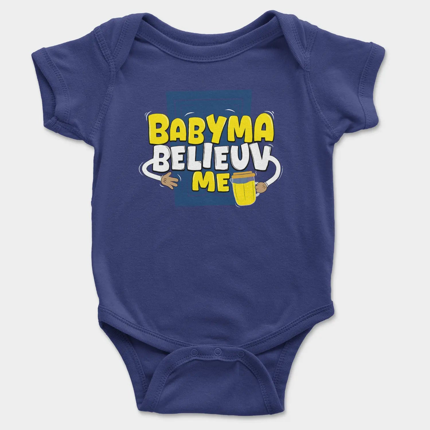 Babyma Belieuv Me Onesie/Romper in Royal Blue Color