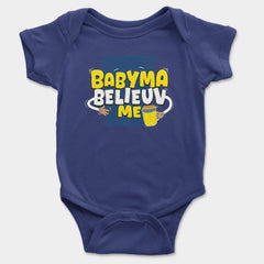 Babyma Belieuv Me Onesie/Romper in Royal Blue Color