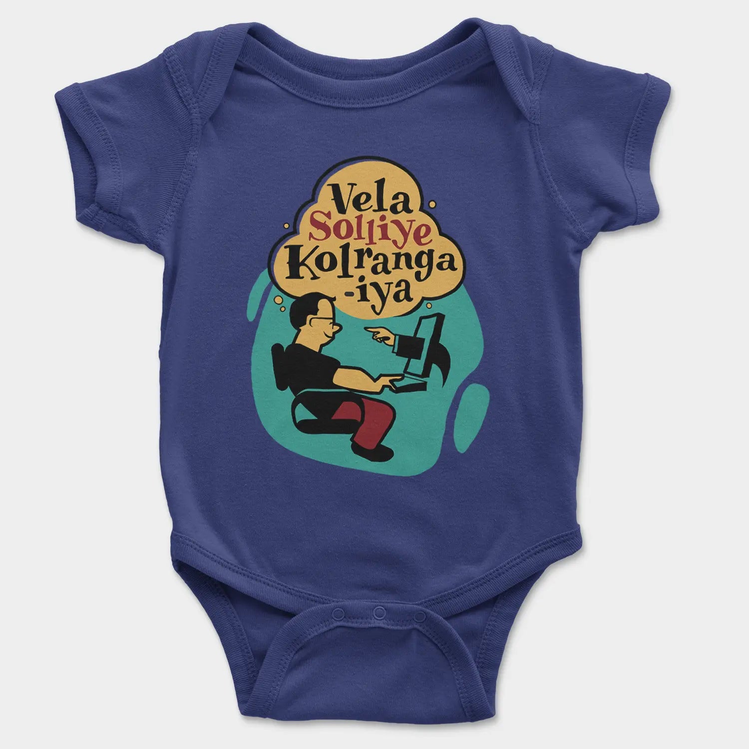 Vela Soliye Kolrangaiya Onesie/Romper in Royal Blue Color