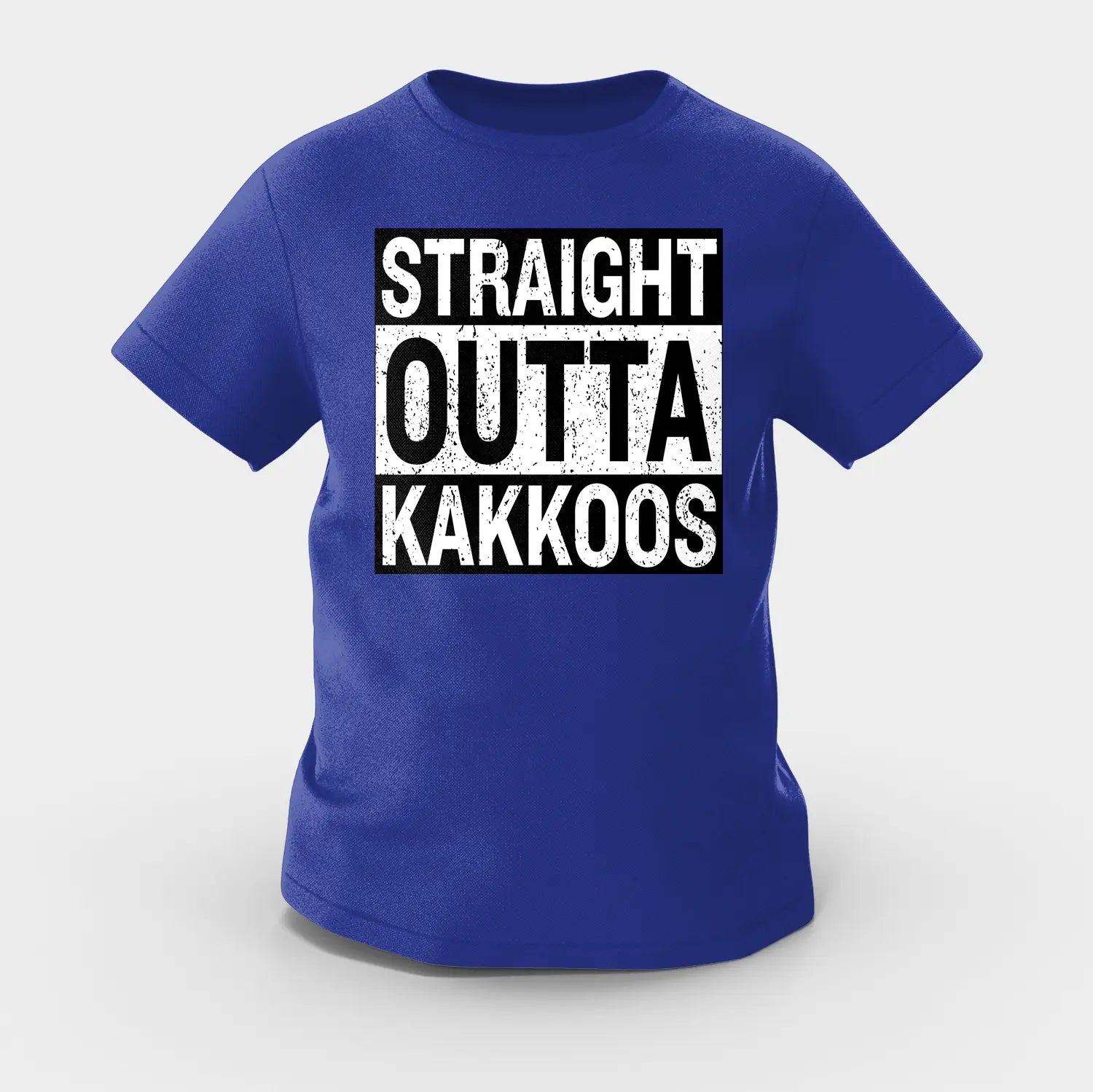 Straight Outta Kakkoos Girls Round Neck T-Shirt in Royal Blue Color