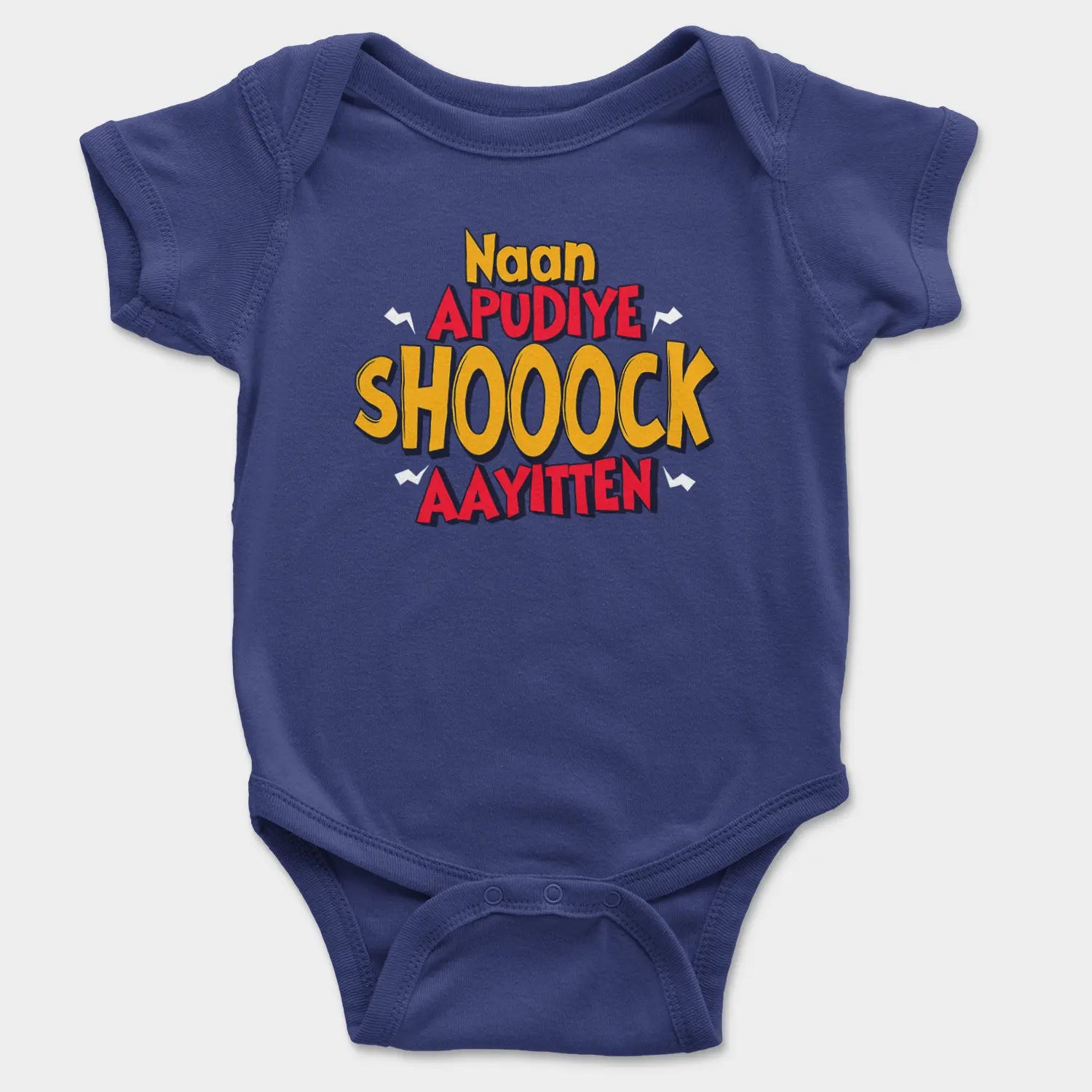Naan Apudiye Shoooock Aayitten Onesie/Romper in Royal Blue Color