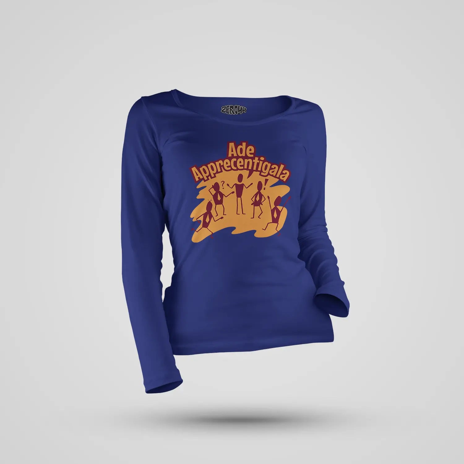 Ade Apprecentingala Women's Long Sleeve T-Shirt in Royal Blue Color