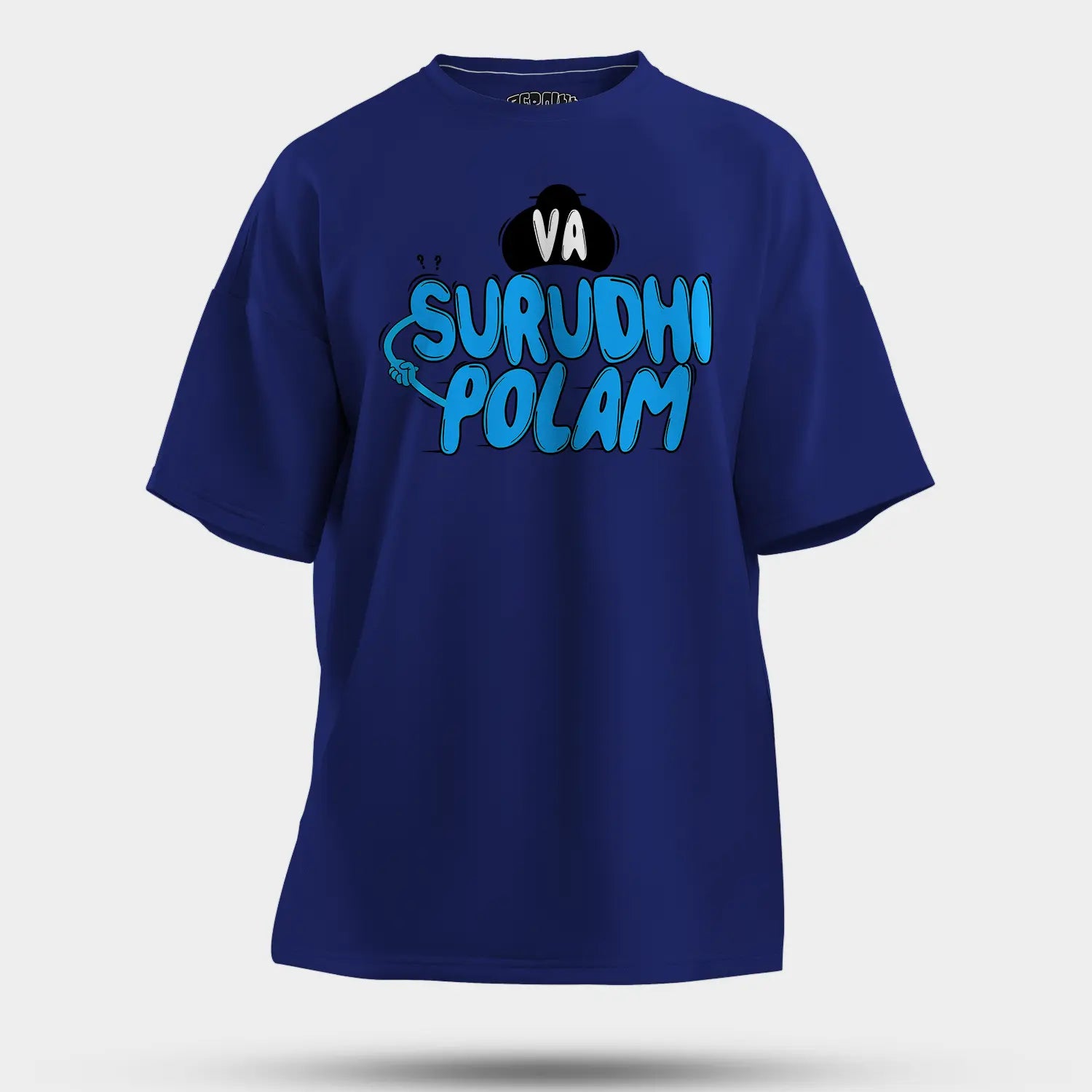 Va Surudhi Polam Men/Unisex Oversized T-Shirt in Royal Blue Color