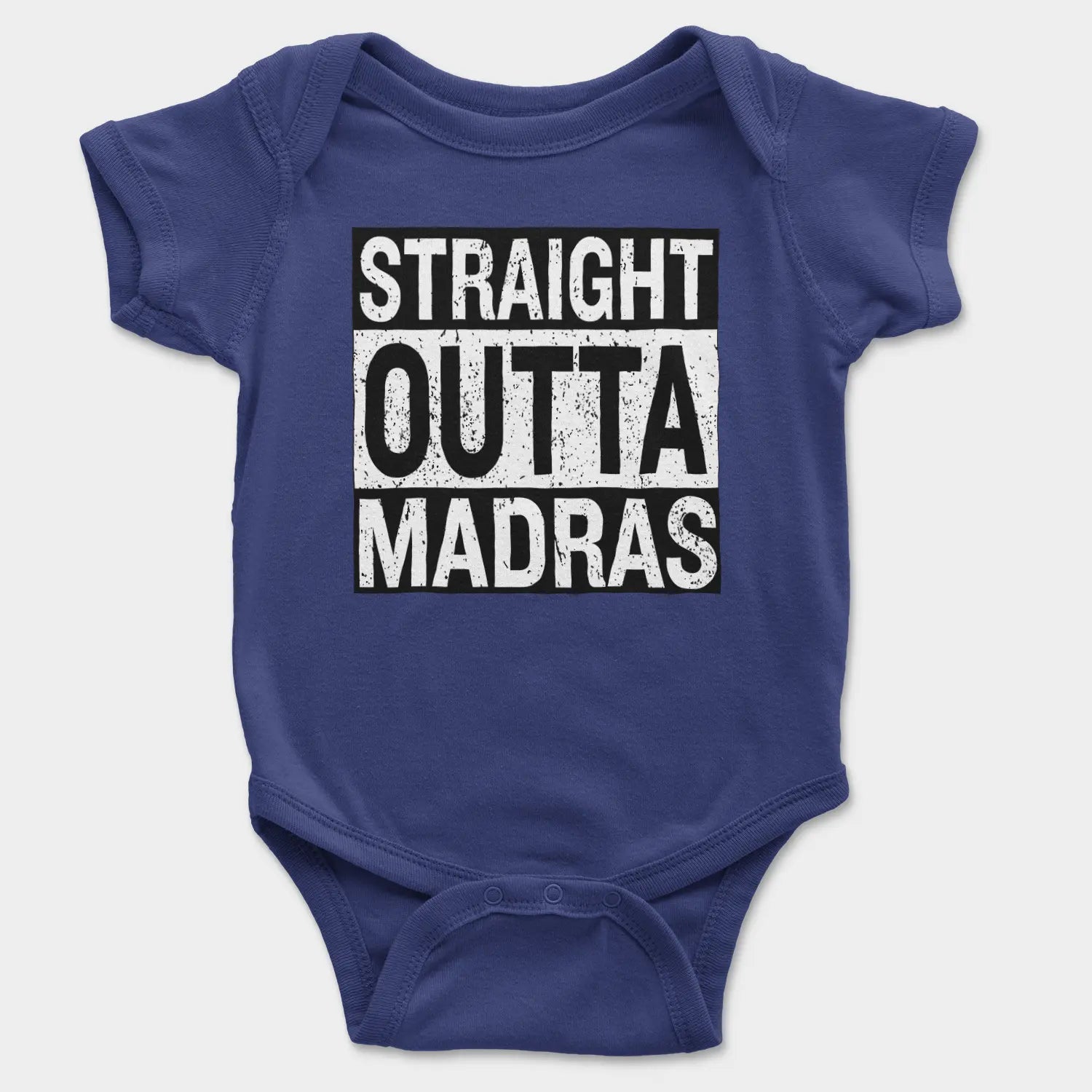 Straight Outta Madras Onesie/Romper in Royal Blue Color