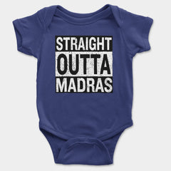 Straight Outta Madras Onesie/Romper in Royal Blue Color