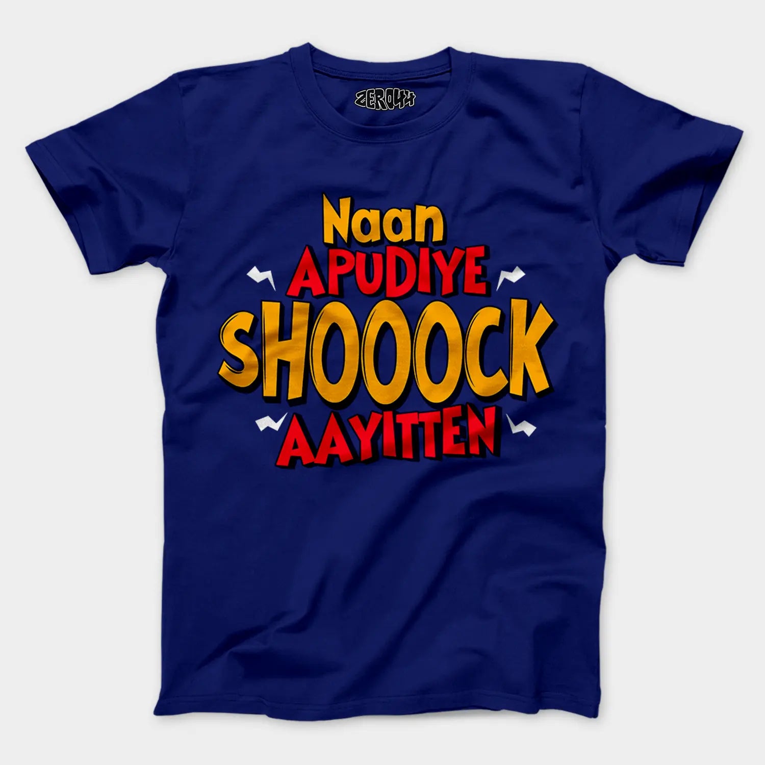 Naan Apudiye Shoooock Aayitten Men/Unisex T-Shirt in Royal Blue Color