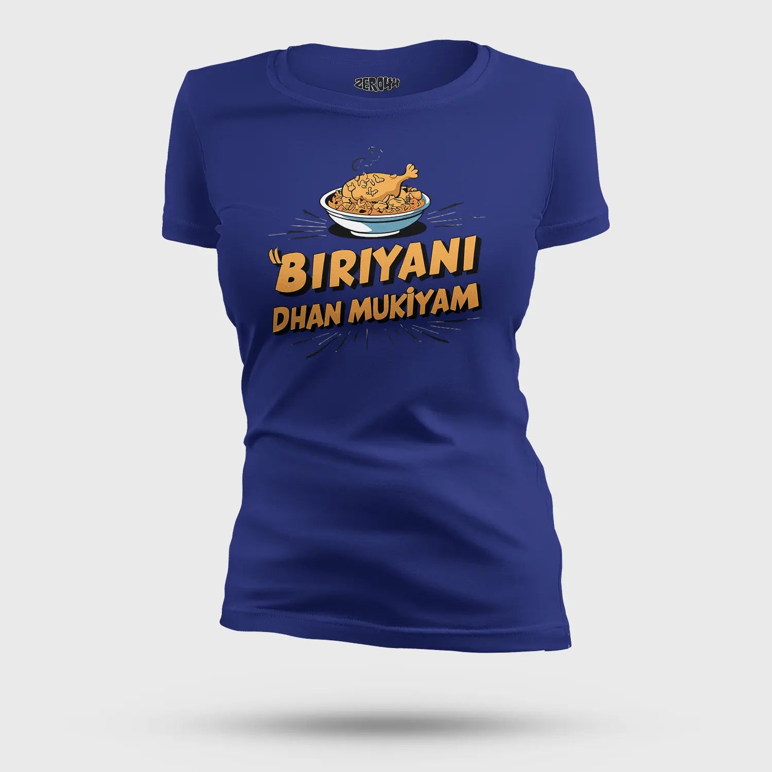 Biriyani Dhan Mukiyam Women's T-Shirt in Royal Blue Color