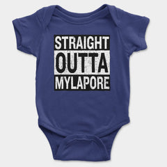 Straight Outta Mylapore Onesie/Romper in Royal Blue Color