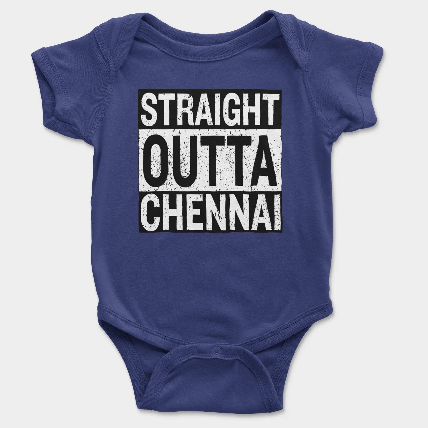 Straight Outta Chennai Onesie/Romper in Royal Blue Color