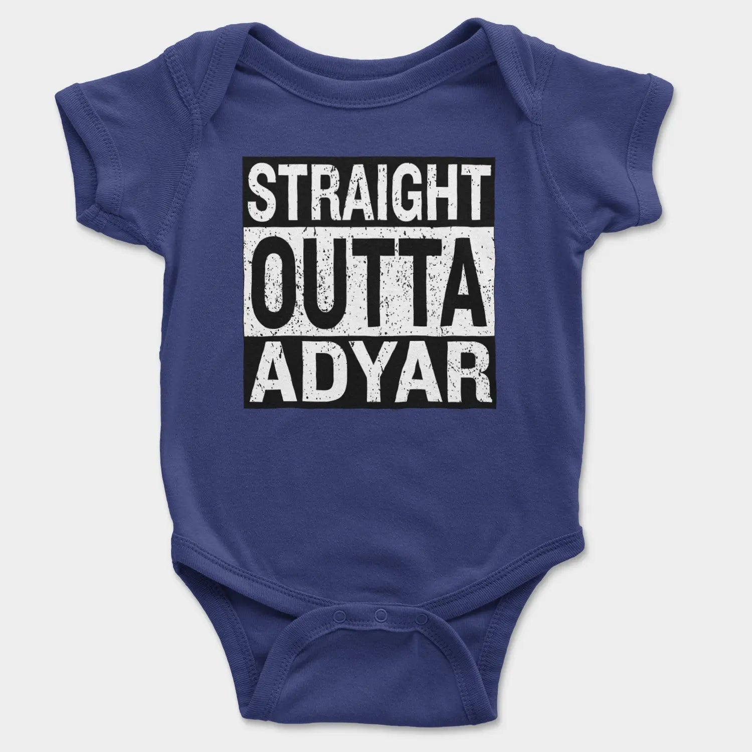 Straight Outta Adyar Onesie/Romper in Royal Blue Color