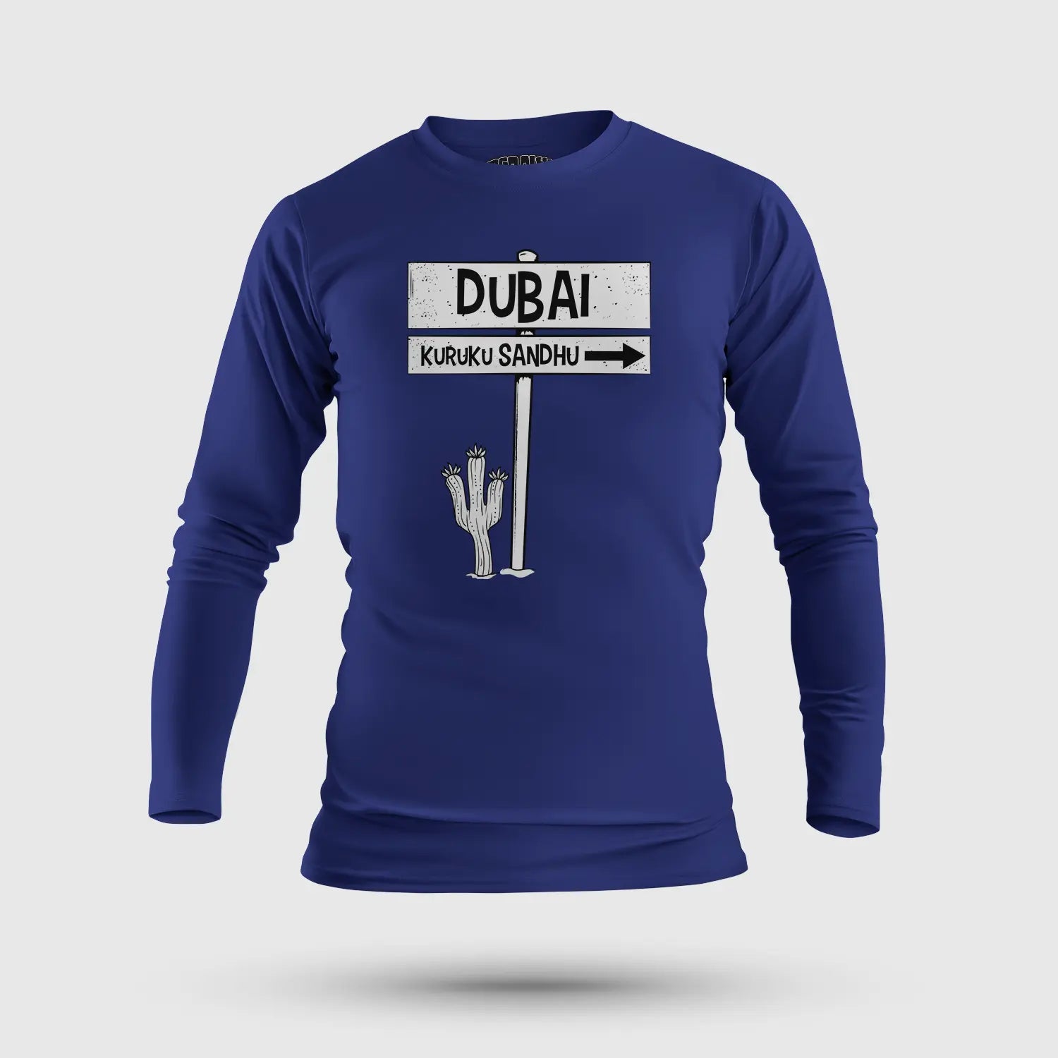 Dubai Kuruku Sandhu Men/Unisex Long Sleeve T-Shirt in Royal Blue Color