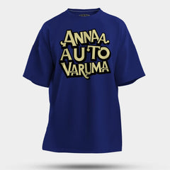 Anna Auto Varuma Men/Unisex Oversized T-Shirt in Royal Blue Color