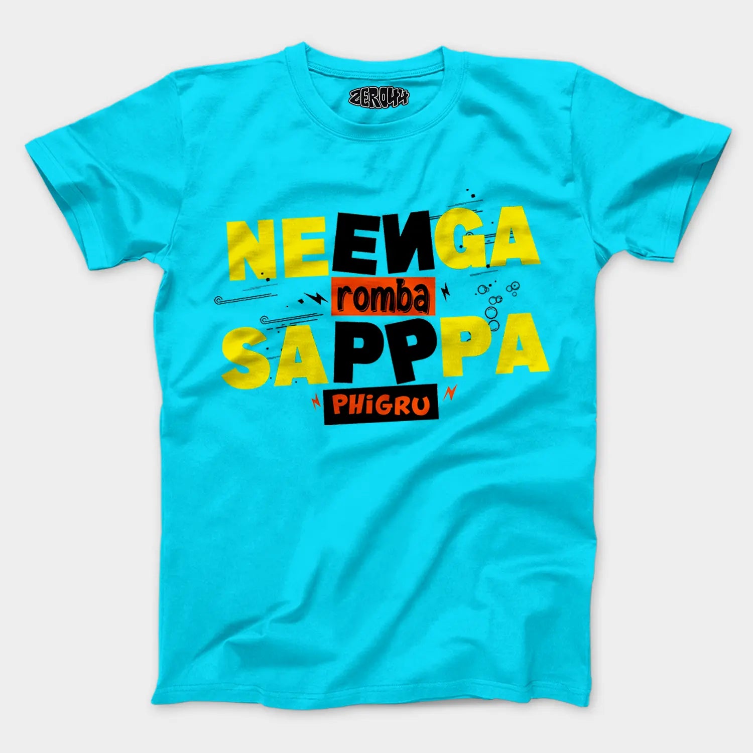 Neenga Romba Sappaa Phigru Men/Unisex T-Shirt in SkyBlue Color