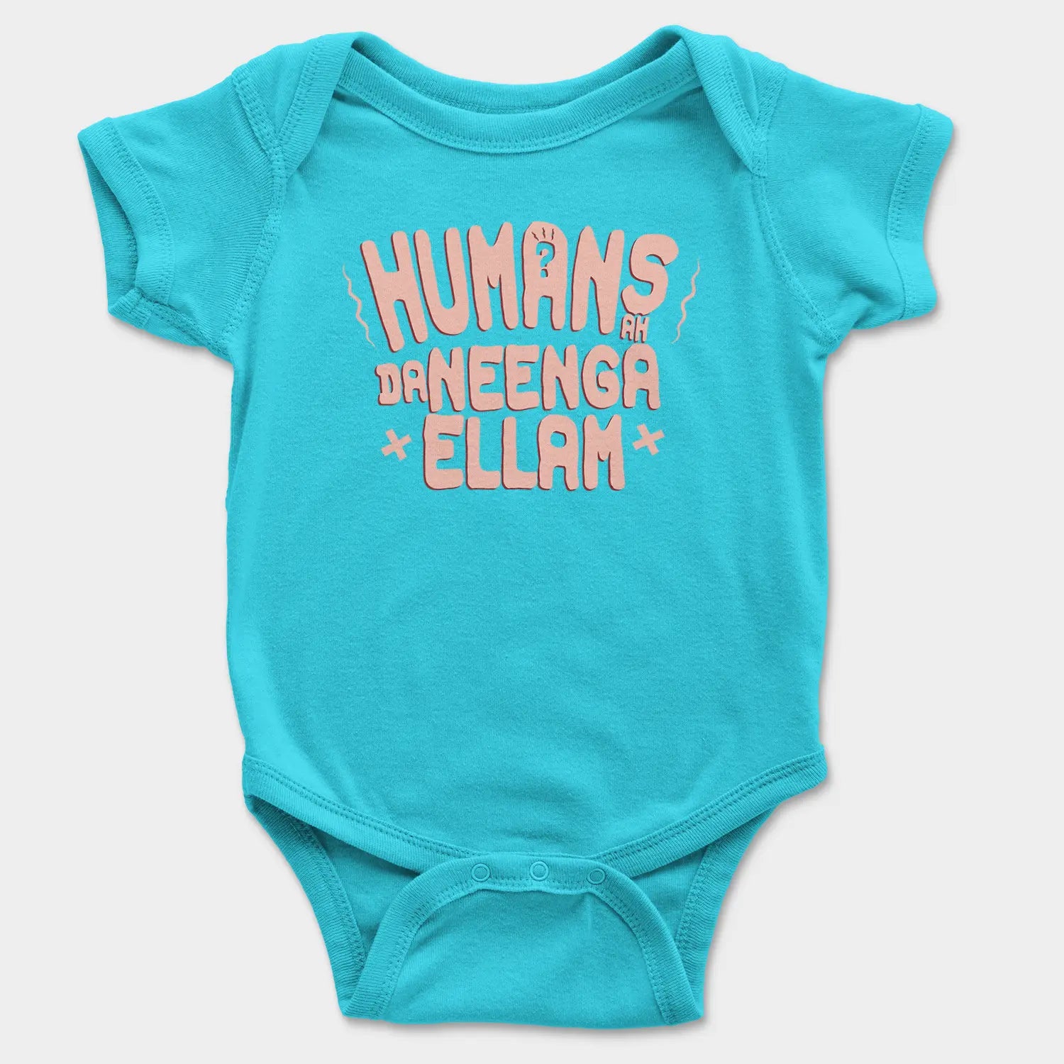 Humans Ah Da Neenga Ellam? Onesie/Romper in SkyBlue Color