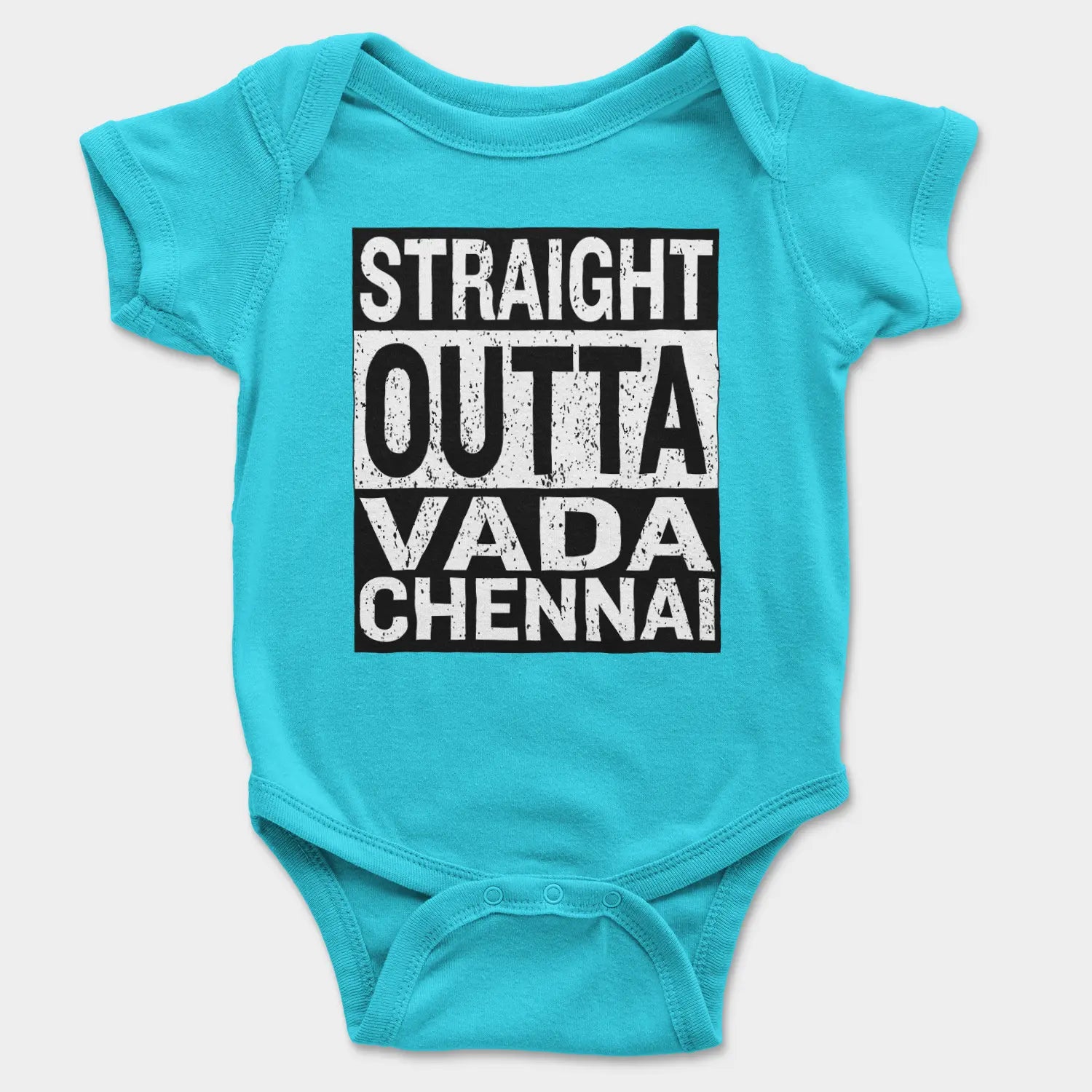 Straight Outta Vada Chennai Onesie/Romper in SkyBlue Color