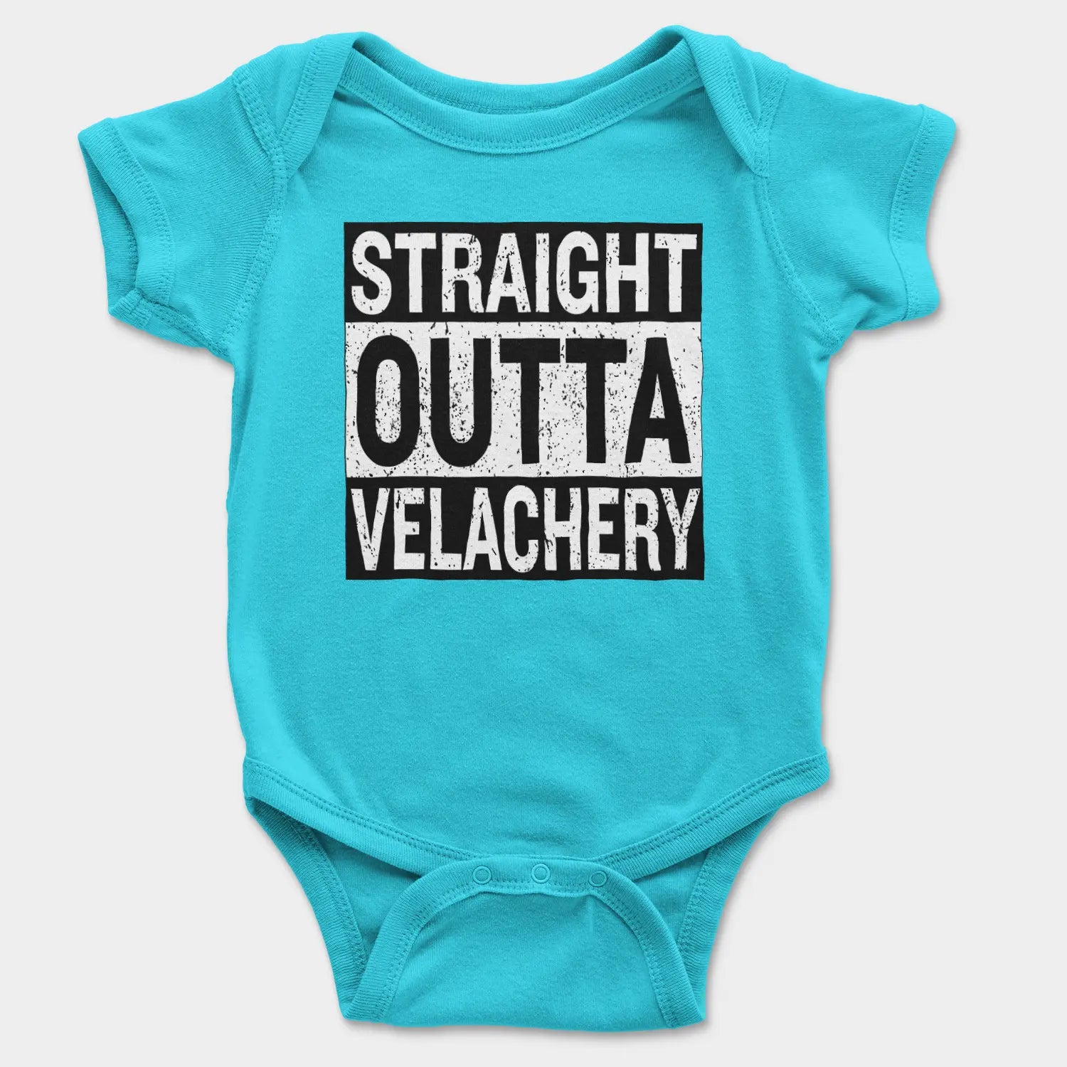 Straight Outta Velachery Onesie/Romper in SkyBlue Color