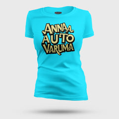 Anna Auto Varuma Women's T-Shirt in SkyBlue Color