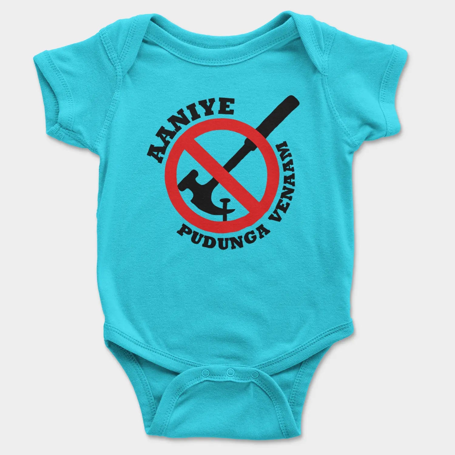 Aaniye Pudunga Venaam Onesie/Romper in SkyBlue Color