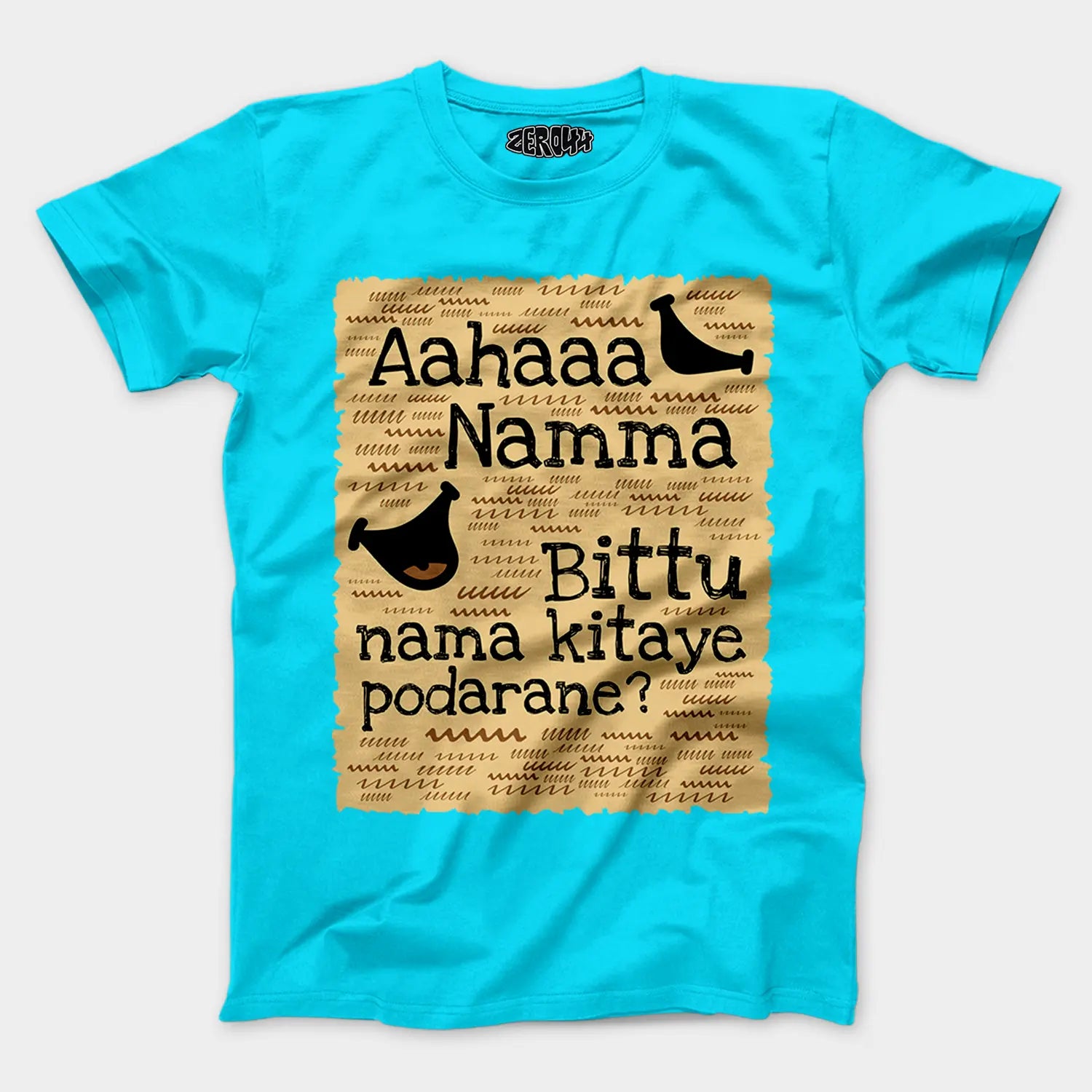 Aahaaa Namma Bittu Nama Kitaye Podarane Men/Unisex T-Shirt in SkyBlue Color