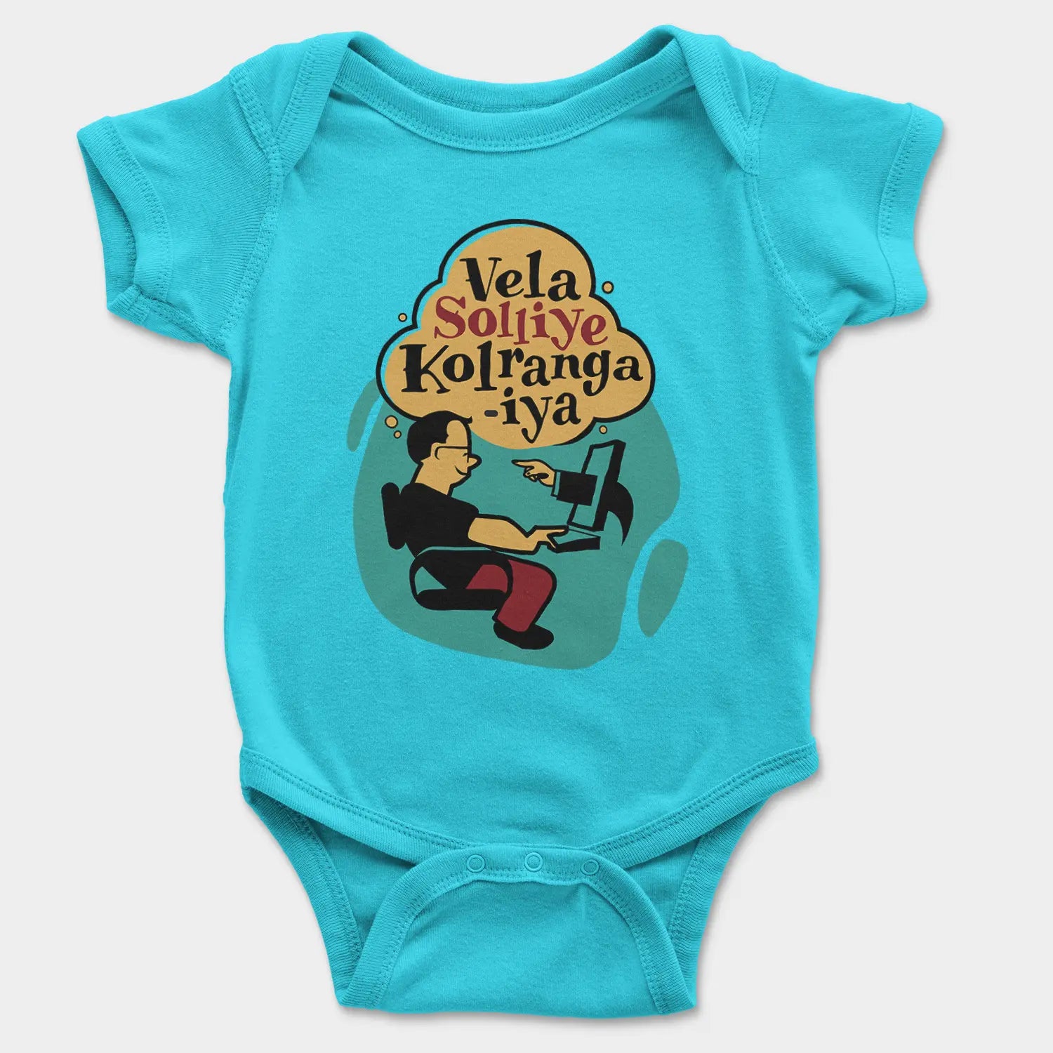 Vela Soliye Kolrangaiya Onesie/Romper in SkyBlue Color
