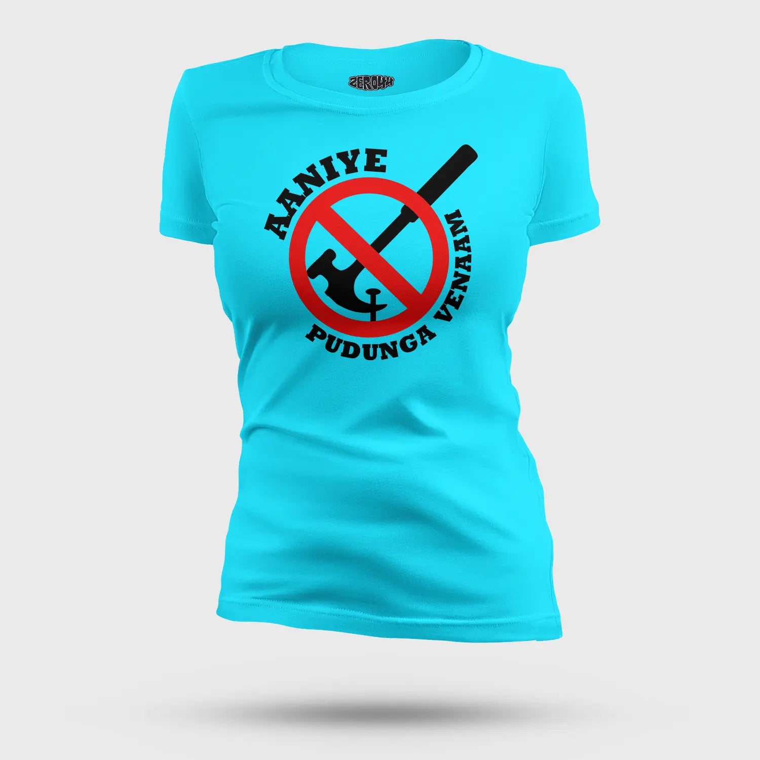 Aaniye Pudunga Venaam Women's T-Shirt in SkyBlue Color