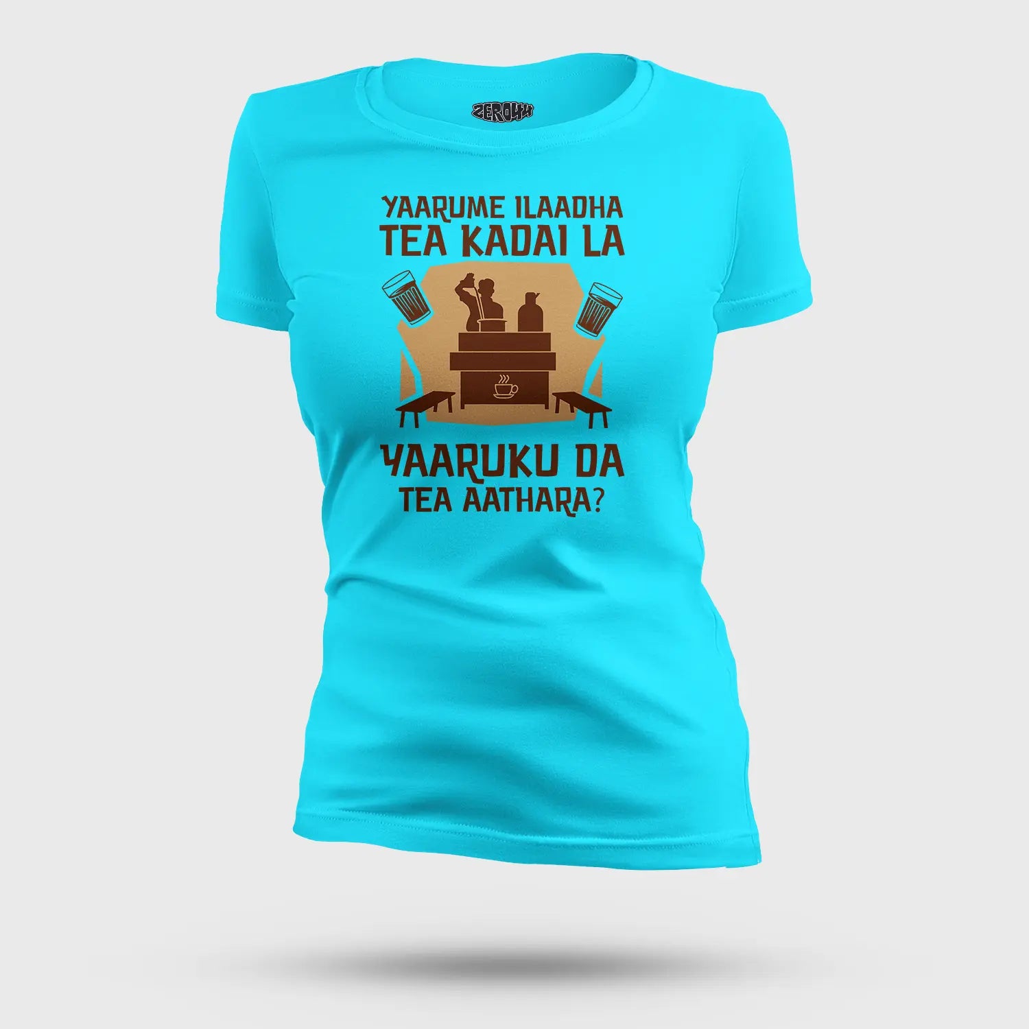 Yaarume Ilaadha Tea Kadai La Yaaruku Da Tea Aathara? Women's T-Shirt in SkyBlue Color