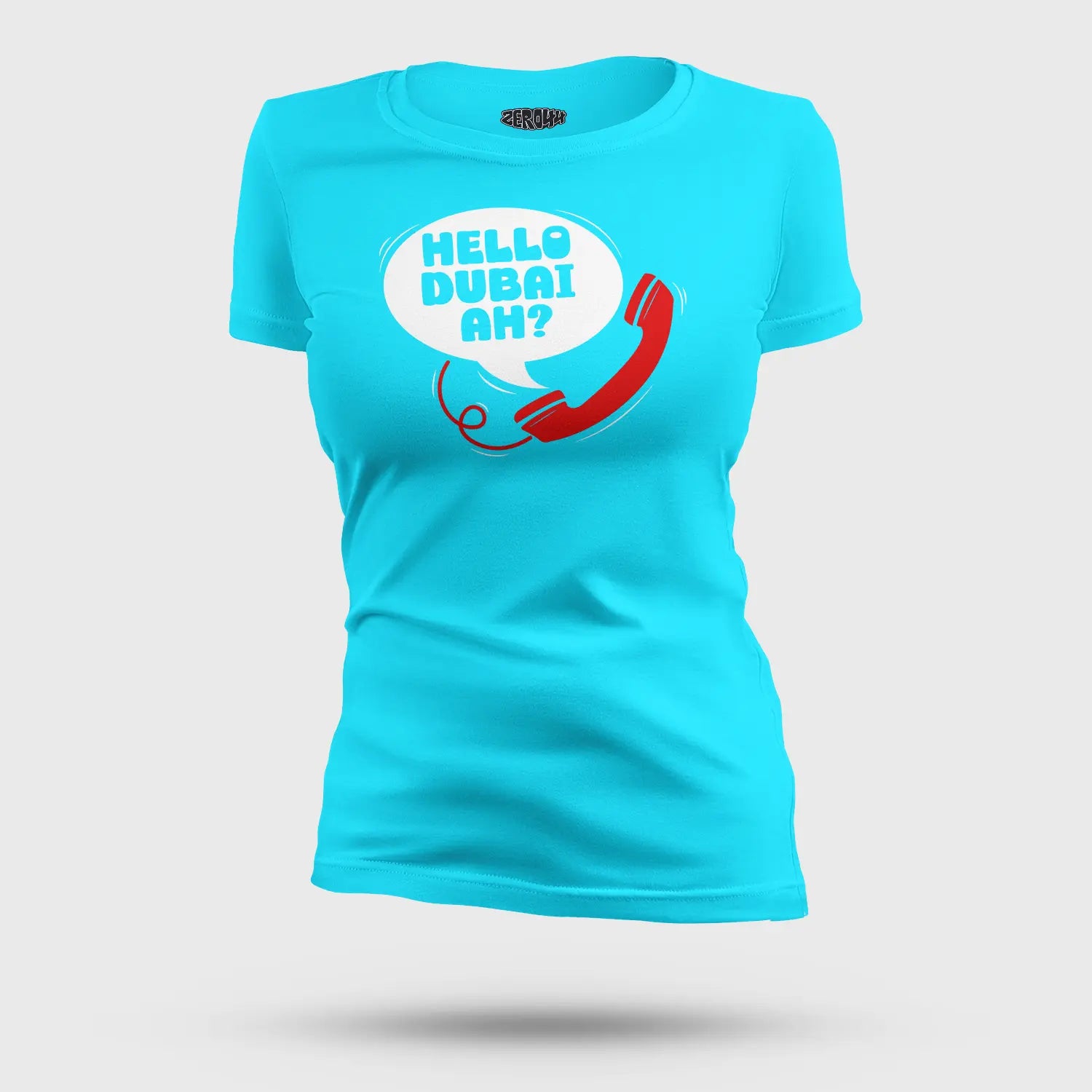 Hello Dubai Ah? Women's T-Shirt in SkyBlue Color