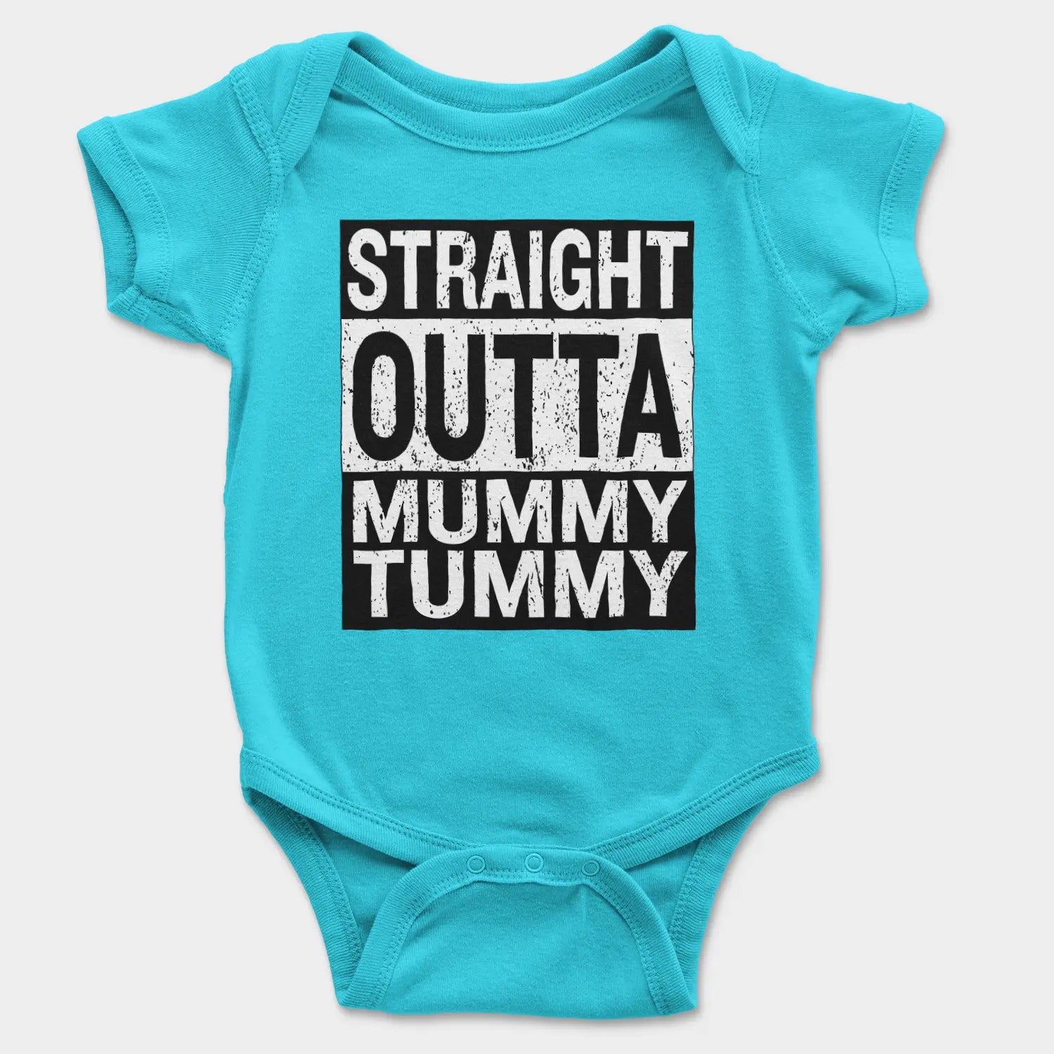 Straight Outta Mummy Tummy Onesie/Romper in SkyBlue Color