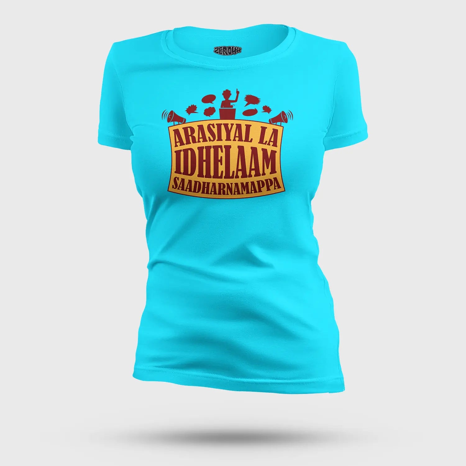 Arasiyal La Idhellam Saadharnamappa Women's T-Shirt in SkyBlue Color