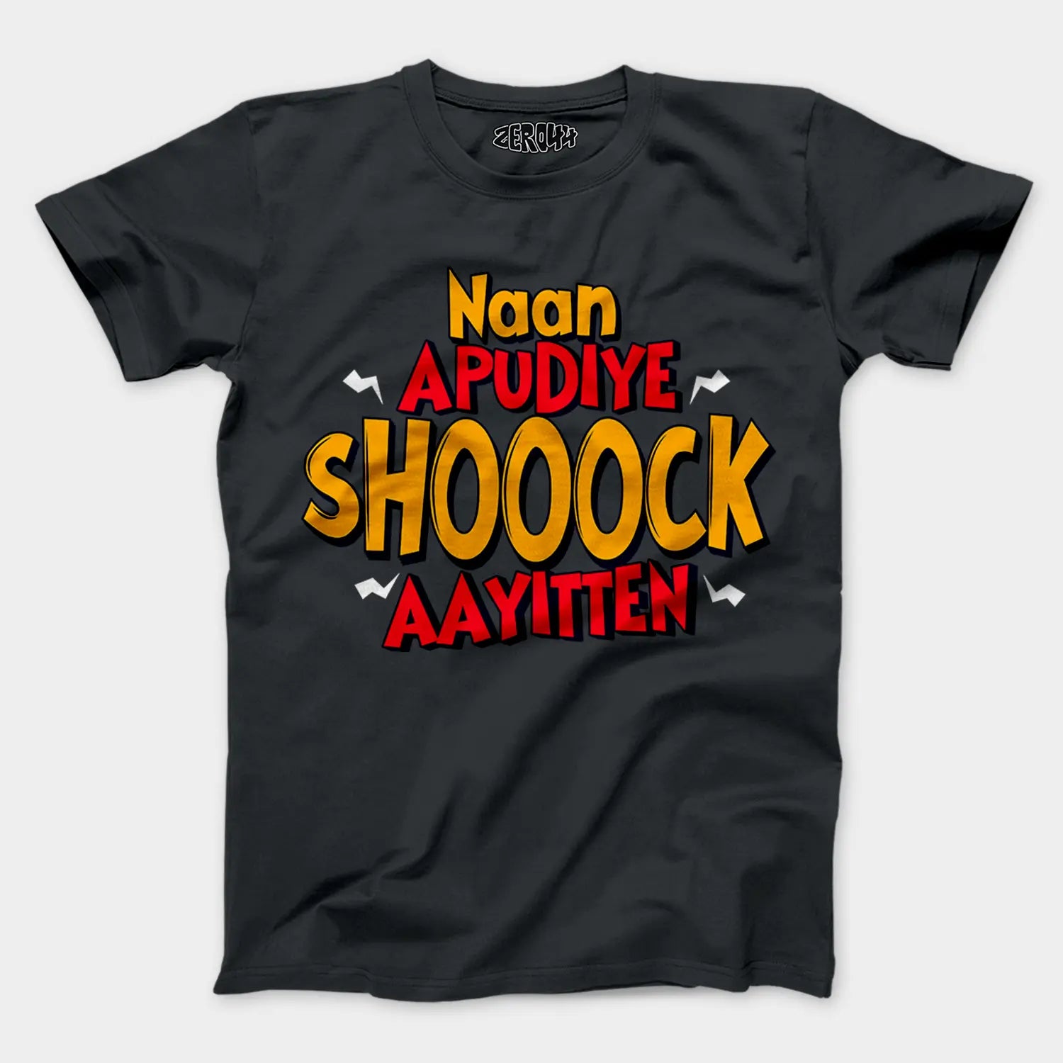 Naan Apudiye Shoooock Aayitten Men/Unisex T-Shirt in Steel Grey Color