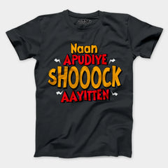 Naan Apudiye Shoooock Aayitten Men/Unisex T-Shirt in Steel Grey Color
