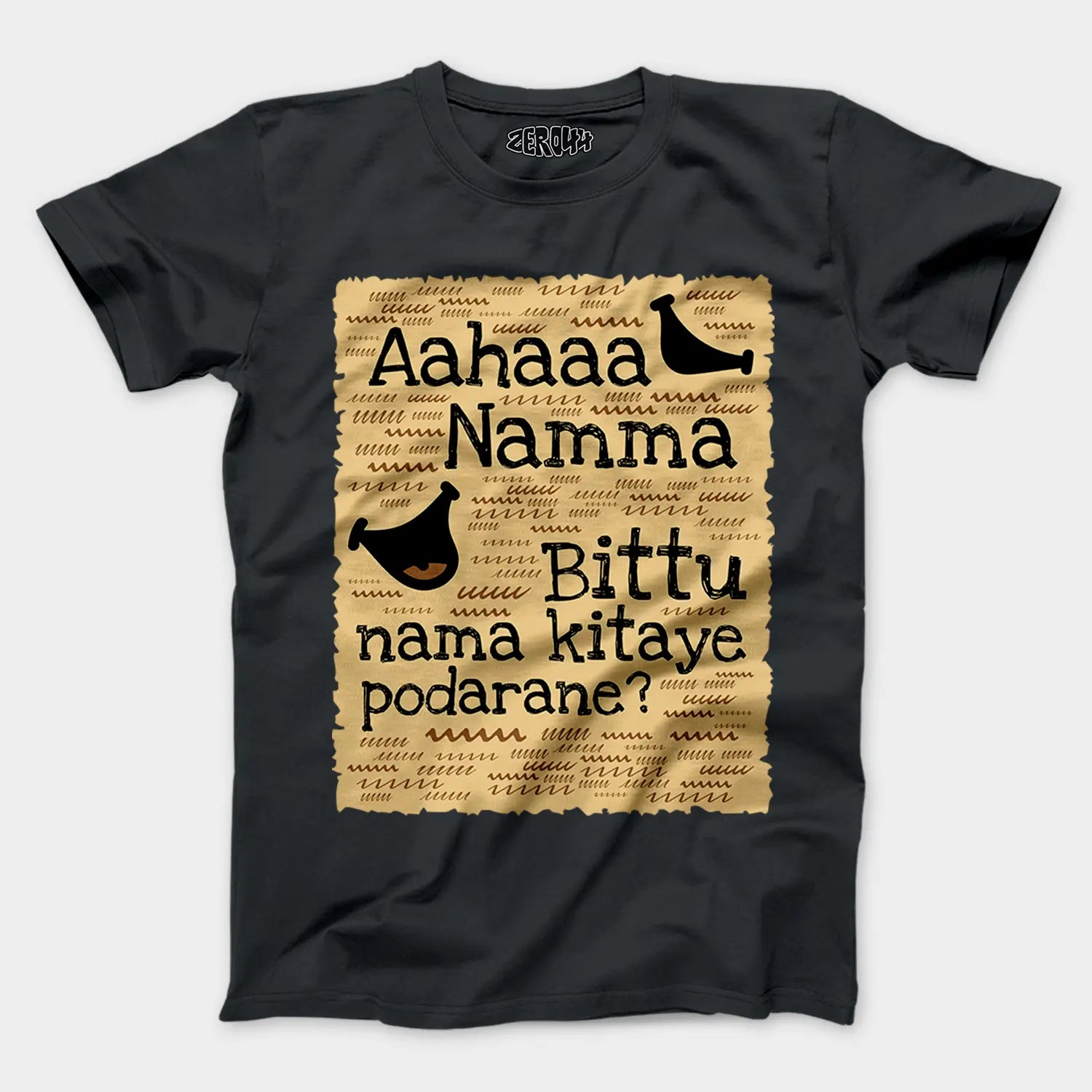 Aahaaa Namma Bittu Nama Kitaye Podarane Men/Unisex T-Shirt in Steel Grey Color