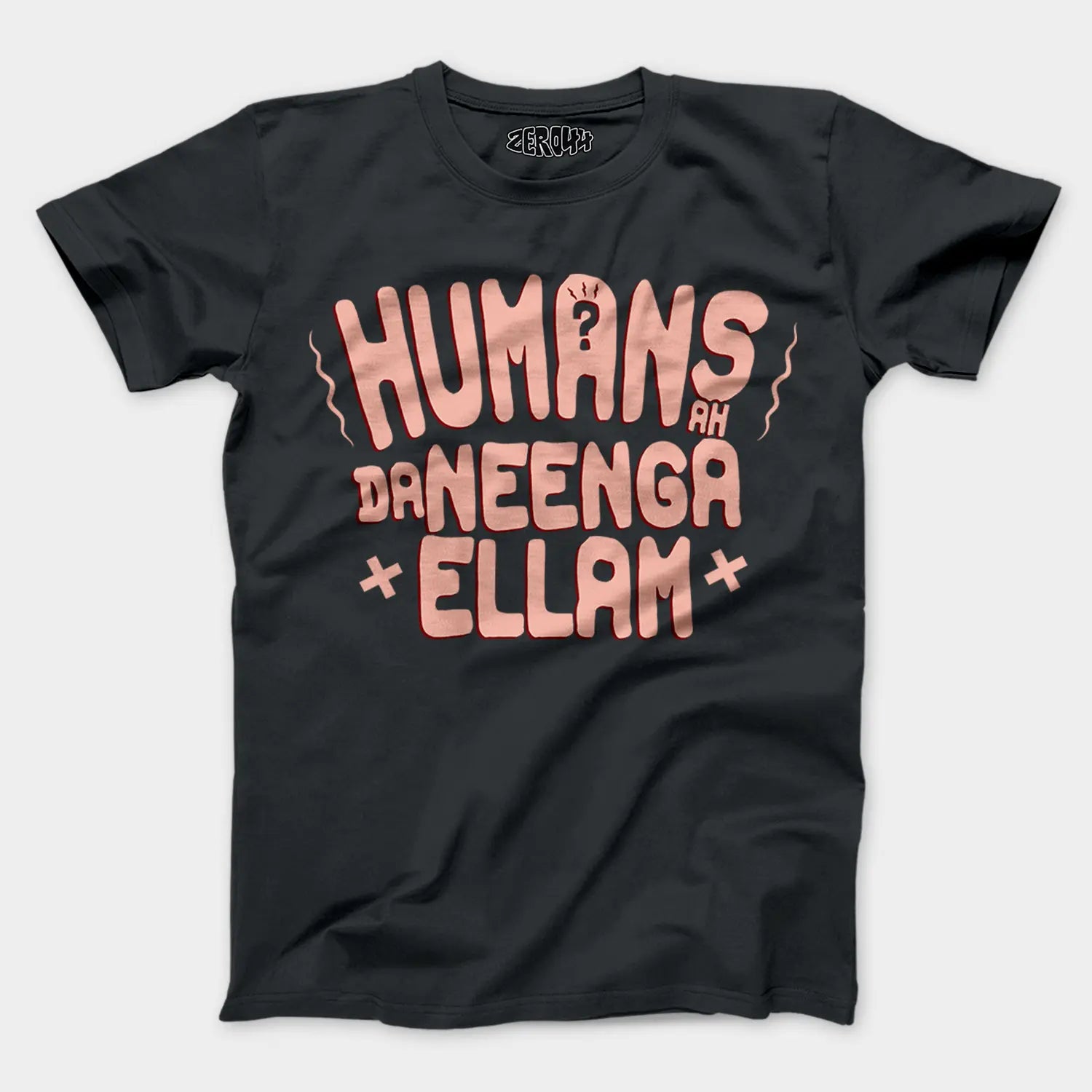 Humans Ah Da Neenga Ellam? Men/Unisex T-Shirt in Steel Grey Color