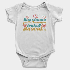 Ena Chinna Pulla Thanama Iruku Rascal Onesie/Romper in White Color
